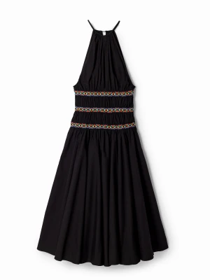 Sukienka midi z dekoltem halter Stella Jean Desigual