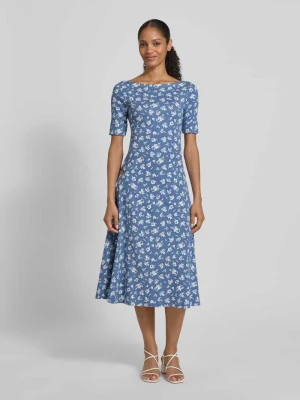 Sukienka midi z dekoltem w łódkę model ‘MUNZIE’ Lauren Ralph Lauren