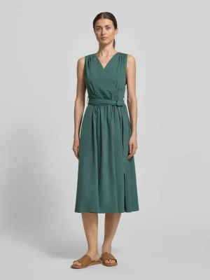 Sukienka midi z dekoltem w serek i wiązanym paskiem ROBE LÉGÈRE