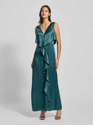 Sukienka midi z dekoltem w serek model ‘EXPLORE’ comma