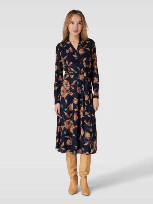 Sukienka midi z dekoltem w serek model ‘ROWELLA’ Lauren Ralph Lauren