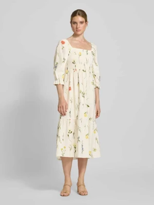 Sukienka midi z dodatkiem lnu model ‘Mi44ss’ ZABAIONE