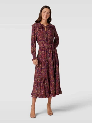 Sukienka midi z dołem obszytym falbaną model ‘SALISHA’ Lauren Ralph Lauren