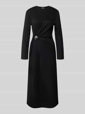 Sukienka midi z drapowaniem model 'CAMESSIA' Drykorn Czarny