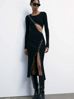 Sukienka midi z dzianiny w stylu glam rock PATRIZIA PEPE