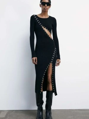 Sukienka midi z dzianiny w stylu glam rock PATRIZIA PEPE