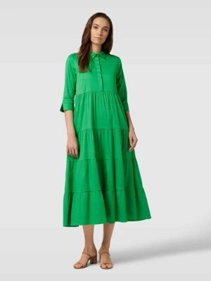 Sukienka midi z efektem stopniowania model ‘Uni’ milano italy