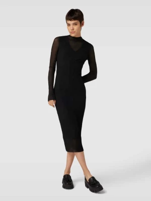 Sukienka midi z fakturowanym wzorem model ‘Eviba’ Boss