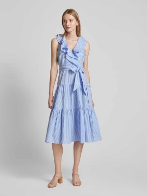 Sukienka midi z falbanami model ‘TABRAELIN’ Lauren Ralph Lauren