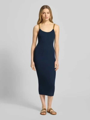 Sukienka midi z głębokim okrągłym dekoltem MICHAEL Michael Kors