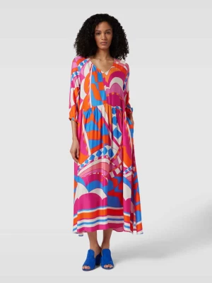 Sukienka midi z graficznym wzorem milano italy