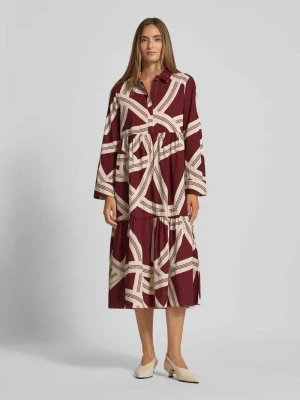 Sukienka midi z kołnierzem z lamówką model ‘Werano’ Opus