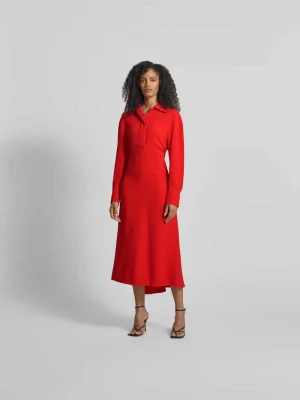 Sukienka midi z kołnierzykiem typu resort Victoria Beckham Czerwony