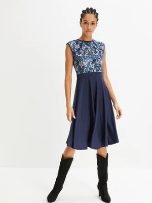 Sukienka midi z koronką bonprix