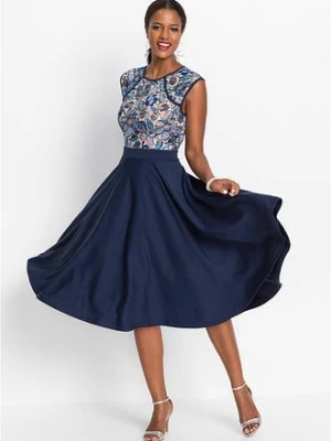 Sukienka midi z koronką bonprix