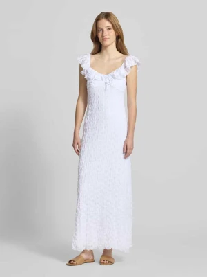 sukienka midi z koronką i wiązanym detalem Gina Tricot