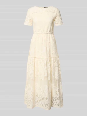Sukienka midi z koronki z okrągłym dekoltem Zero