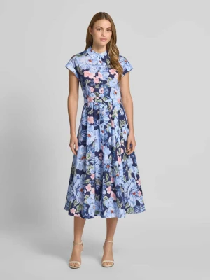 Sukienka midi z kwiatowym nadrukiem allover Oui
