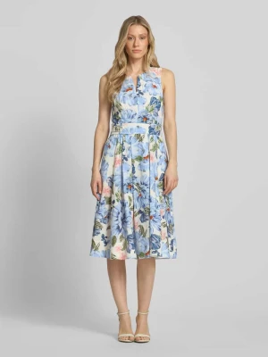 Sukienka midi z kwiatowym nadrukiem allover Oui