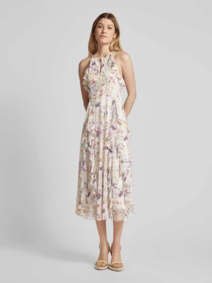 Sukienka midi z kwiatowym wzorem i falbanami model ‘LAURIIN’ Ted Baker