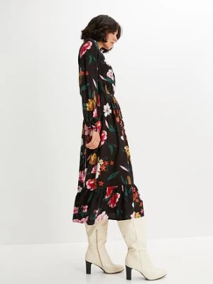 Sukienka midi z lejącej wiskozy bonprix