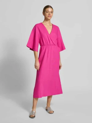 sukienka midi z mieszanka lnu z rękawami kimono model 'Laura' GUIDO MARIA KRETSCHMER WOMAN