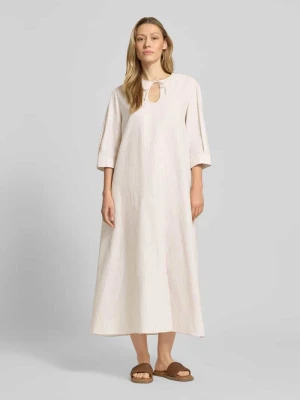 Sukienka midi z mieszanki lnu i bawełny z rękawem o dł. 3/4 MM by Max Mara