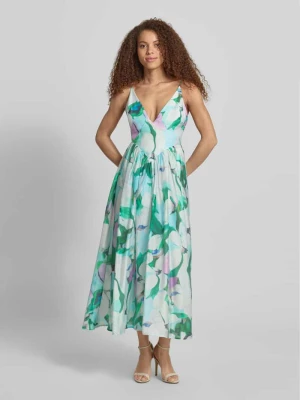 sukienka midi z mieszanki lyocellu model 'ARLETHA' bardot Zielony