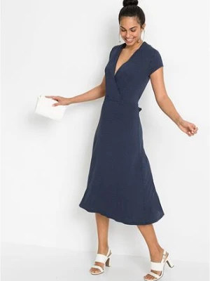 Sukienka midi z mieszanki wiskozy bonprix