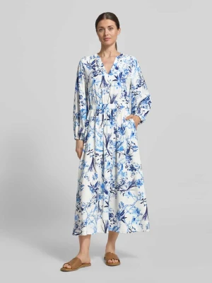 Sukienka midi z mieszanki wiskozy w całościowym wzorze ROBE LÉGÈRE