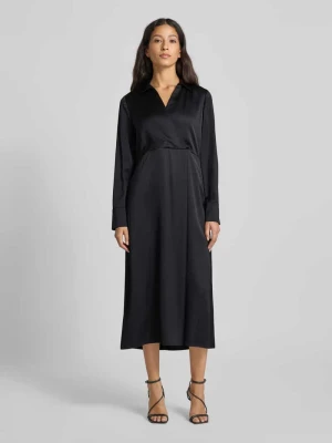 Sukienka midi z mieszanki wiskozy z dekoltem w serek Marc Cain