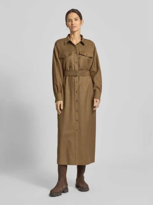 Zdjęcie produktu Sukienka midi z mieszanki żywej wełny model ‘STEMMA’ Weekend Max Mara