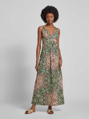 Sukienka midi z nadrukiem na całej powierzchni Apricot