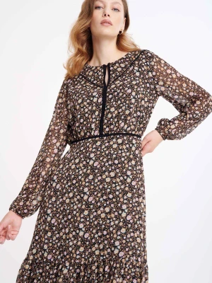 Sukienka midi z nadrukiem typu łączka Greenpoint