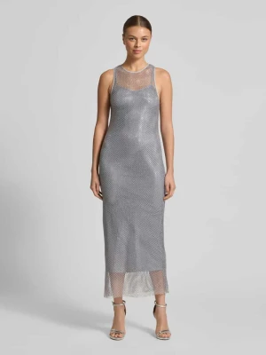 Sukienka midi z obszyciem kamieniami stras na całej powierzchni model ‘Limone’ Marella