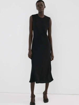 Sukienka midi z odkrytymi plecami czarny - Kobieta - - MANGO