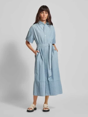 Sukienka midi z paskiem w talii Polo Ralph Lauren