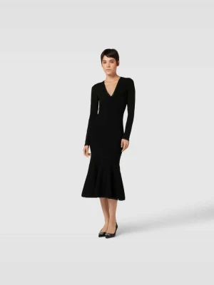 Sukienka midi z perforowaniem Victoria Beckham Czarny