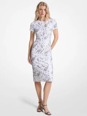 Sukienka midi z pianki z ćwiekami ze wzorem paisley MICHAEL Michael Kors