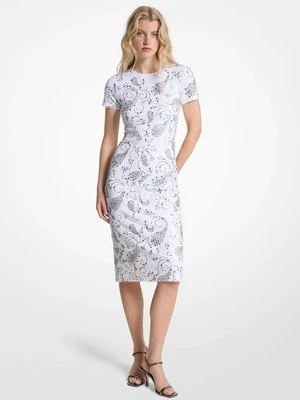 Sukienka midi z pianki z ćwiekami ze wzorem paisley MICHAEL Michael Kors