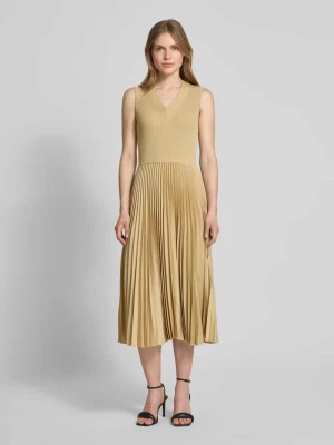 Sukienka midi z plisami model ‘Farara’ Boss