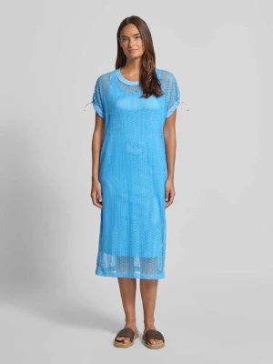 Sukienka midi z półprzezroczystym materiałem z okrągłym dekoltem Marc Cain