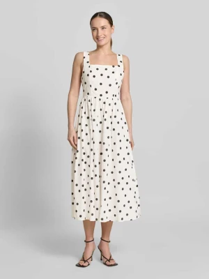 sukienka midi z prostokątnym dekoltem Apricot