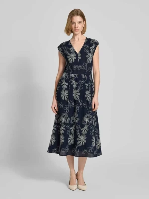 Sukienka midi z przeszyciami i kieszeniami wpuszczanymi milano italy