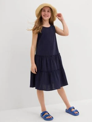 Sukienka midi z przewiewnego muślinu bonprix