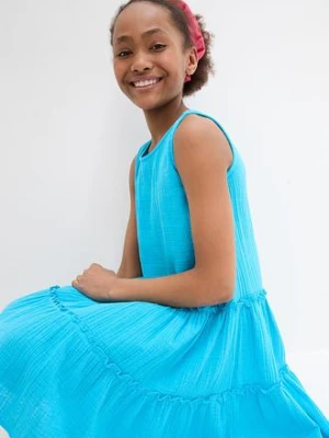 Sukienka midi z przewiewnego muślinu bonprix