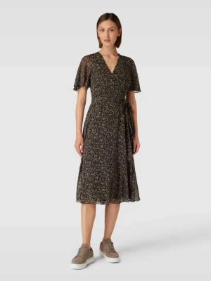 Sukienka midi z rękawami z falbanami model ‘ABEL’ Lauren Ralph Lauren