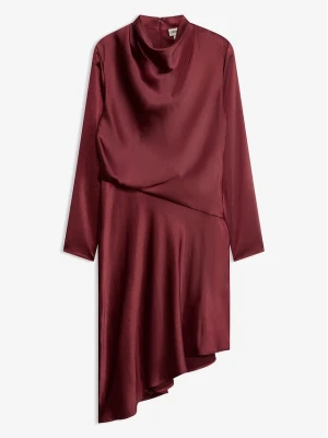 Sukienka midi z satyny BonPrix czerwony