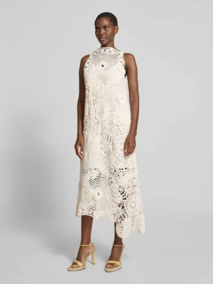 Sukienka midi z szydełkowej koronki z nieprześwitującą halką pod sukienkę Copenhagen Muse