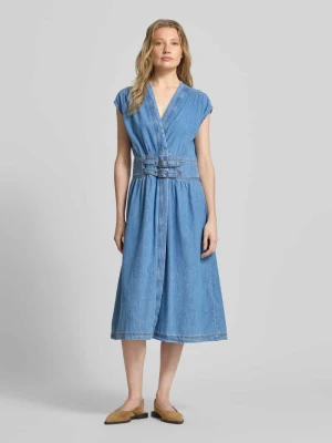 Sukienka midi z tkaniny stylizowanej na denim model 'Love' Bash